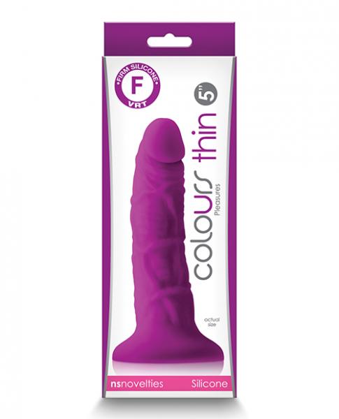 Colours Pleasures 5" Thin Dildo - Purple