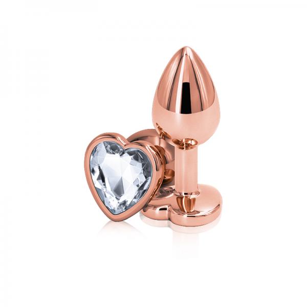 Rear Assets Rose Gold Heart Small - Clear