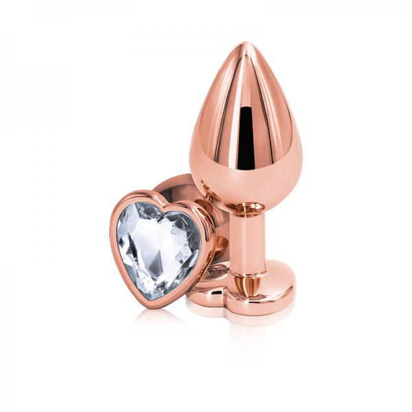 Rear Assets Rose Gold Heart Medium - Clear - Click Image to Close