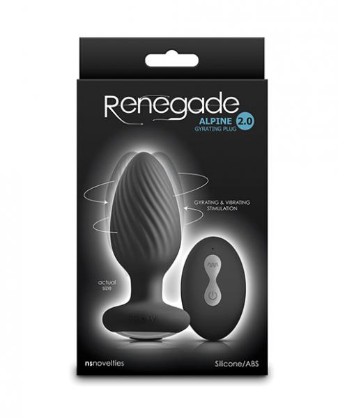 Renegade Alpine 2.0 Gyrating & Vibrating Butt Plug W/remote - Black