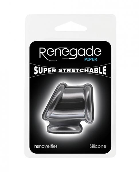 Renegade Piper Cock & Balls Ring - Black - Click Image to Close