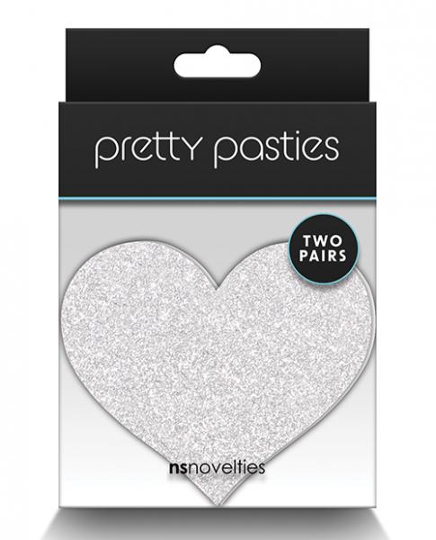 Pretty Pasties Glitter Hearts Red/silver - 2 Pair