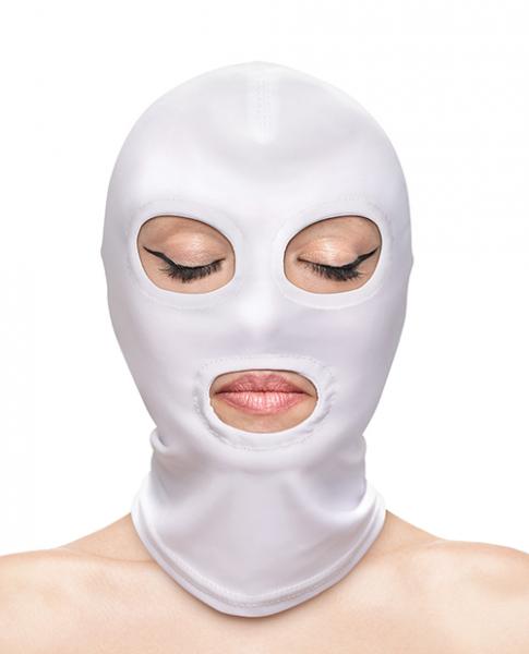 Fetish & Fashion Eyes & Mouth Hood - White - Click Image to Close