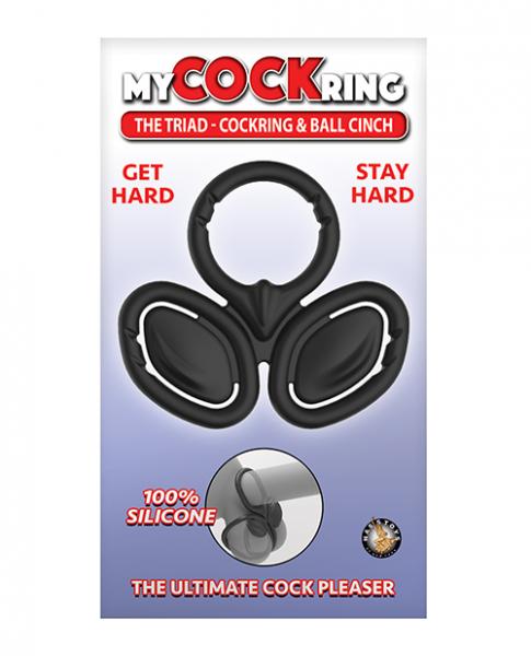 My Cockring The Triad Cockring & Ball Cinch - Black