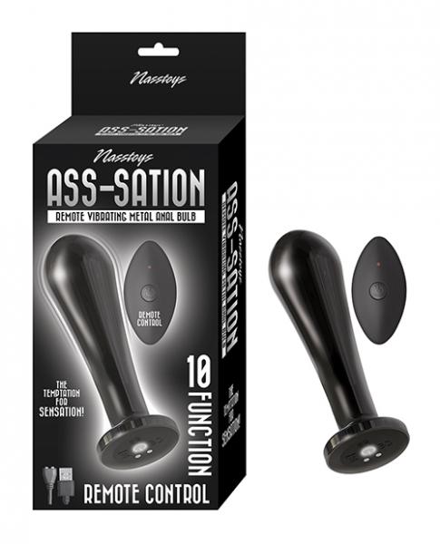 Ass-sation Remote Vibrating Metal Anal Bulb - Black - Click Image to Close