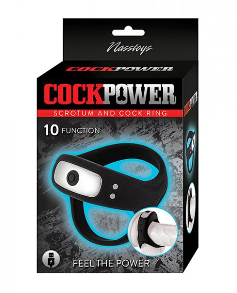 Cockpower Scrotum And Cock Ring - Black - Click Image to Close