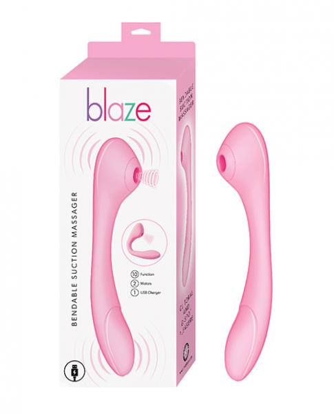 Blaze Bendable Suction Massager - Pink - Click Image to Close