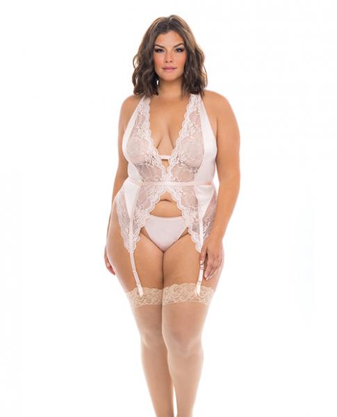 Noah Soft Cup Merrywidow W/garter Straps & G-string Peach Whip 1x/2x - Click Image to Close