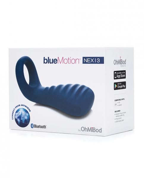 Ohmibod Blue Motion Nex 3 Bluetooth Couples Ring - Cobalt Blue - Click Image to Close