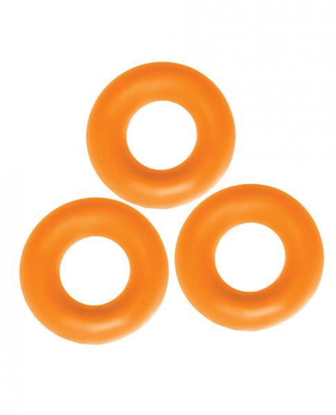 Oxballs Fat Willy 3 Pack Jumbo Cock Rings - Orange - Click Image to Close