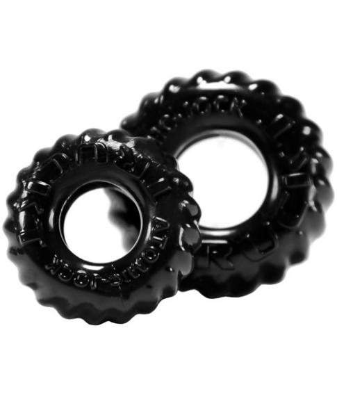 Truck Tire Cock & Ball Ring Black 2 Pack