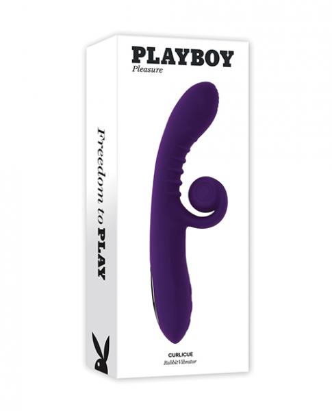 Playboy Pleasure Curlicue Rabbit Vibrator - Acai - Click Image to Close