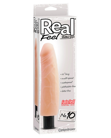 Real feel no. 10 long 10in waterproof vibe - multi speed