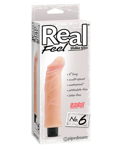 Real feel no. 6 long 8in waterproof vibe - multi speed - Click Image to Close