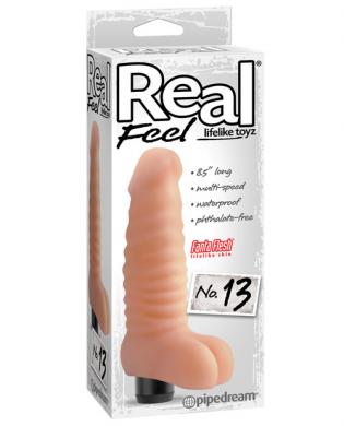 Real Feel No. 13 Long 8.5in Waterproof Vibe - Fleash Multi Speed