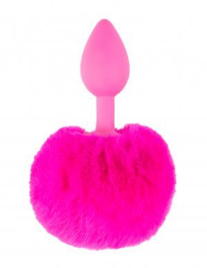 Neon Bunny Tail Plug Pink - Click Image to Close