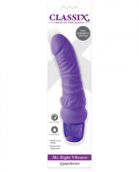 Classix Mr Right Vibrator - Purple - Click Image to Close