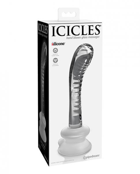 Icicles No. 88 Hand Blown Glass G-spot Massager W/suction Cup - Clear - Click Image to Close