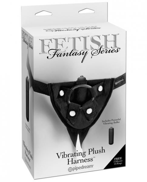 Fetish Fantasy Vibrating Plush Harness Black