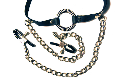 Fetish Fantasy Series O-Ring Gag Nipple Clamps