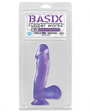 Basix rubber works 6.5in dong w/suction cup - purple - Click Image to Close