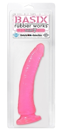 Basix rubber works 7in slim dong - pink