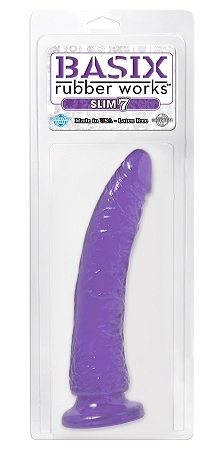 Basix rubber works 7in slim dong - purple