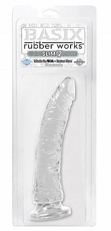 Basix rubber works 7in slim dong - clear - Click Image to Close