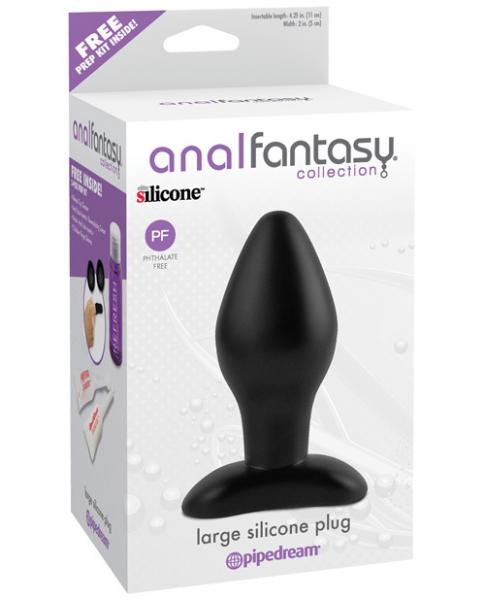 Anal Fantasy Collection Large Silicone Plug - Black - Click Image to Close