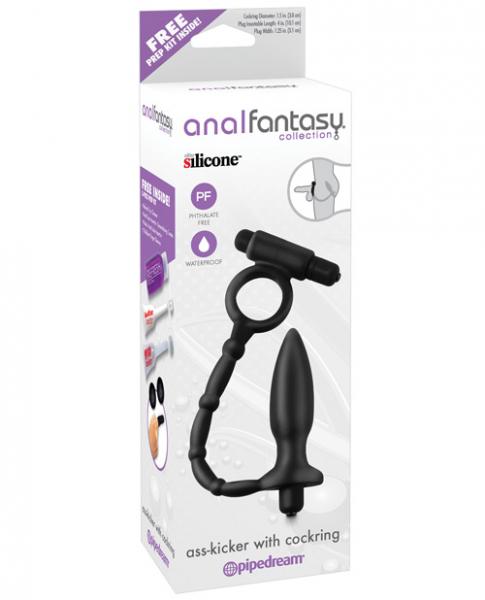 Anal Fantasy Collection Ass Kicker W/cockring - Black - Click Image to Close