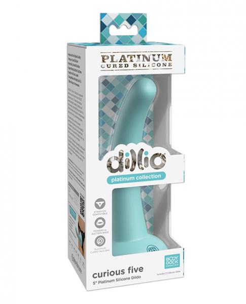 Dillio Platinum 5" Curious Five Silicone Dildo - Teal