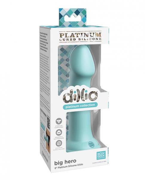 Dillio Platinum 6" Big Hero Silicone Dildo - Teal - Click Image to Close