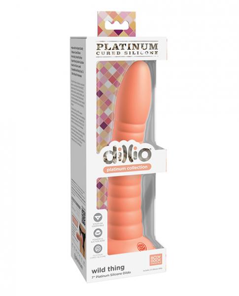 Dillio Platinum 7" Wild Thing Silicone Dildo - Peach - Click Image to Close