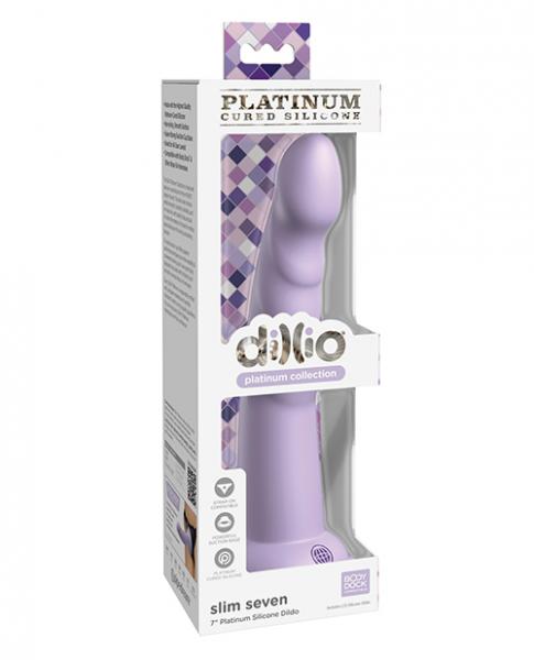 Dillio Platinum 7" Slim Seven Silicone Dildo - Purple