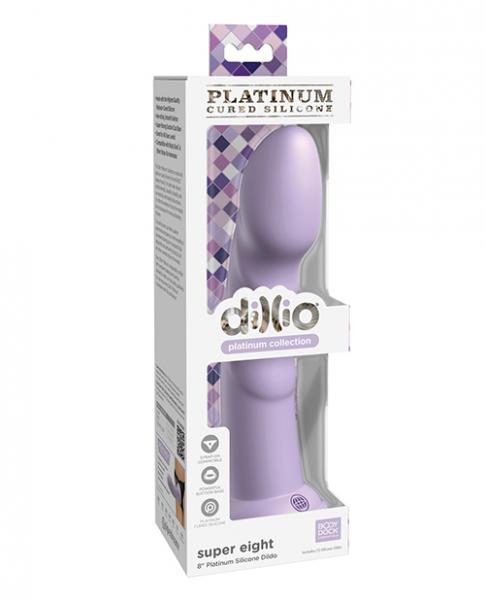 Dillio Platinum 8" Super Eight Silicone Dildo - Purple