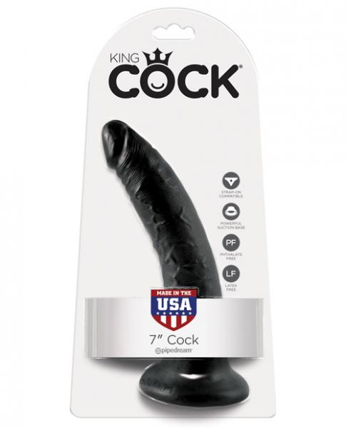 King Cock 7" Cock - Black - Click Image to Close