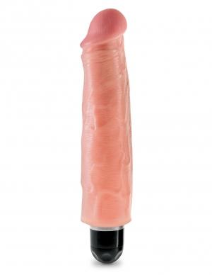 King Cock 7 inches Vibrating Stiffy Beige - Click Image to Close