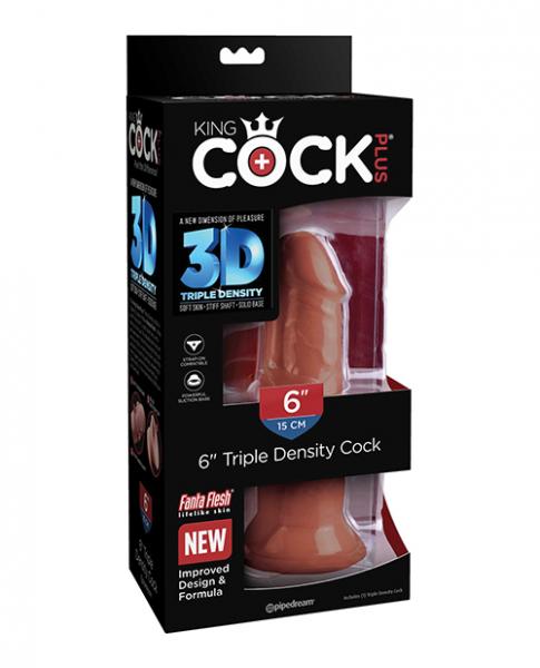 King Cock Plus 6" Triple Density Cock - Brown - Click Image to Close