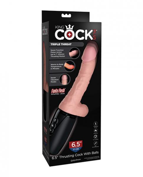 King Cock Plus 6.5" Triple Threat Dong - Click Image to Close