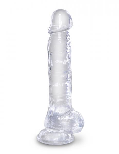 King Cock Clear 8 Inches Cock with Balls - Click Image to Close