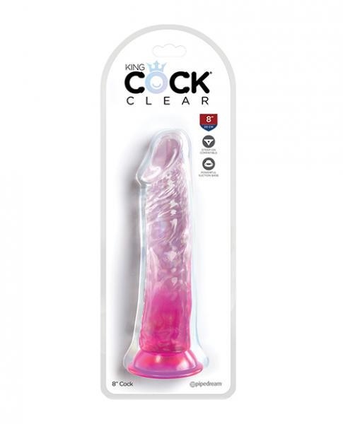 King Cock Clear 8" Cock - Pink - Click Image to Close