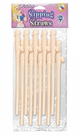 Dicky sipping straws (10 pack) - Click Image to Close