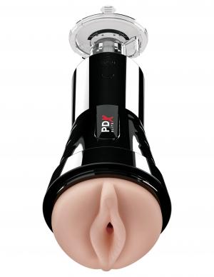 PDX Elite Cock Compressor Vibrating Stroker Beige