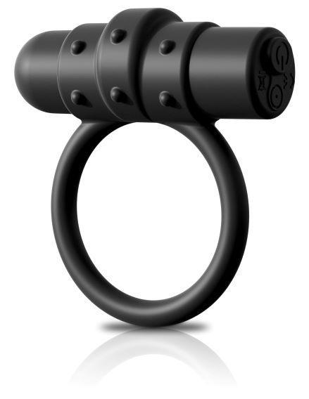 Sir Richards Control Vibrating Silicone C-Ring Black - Click Image to Close