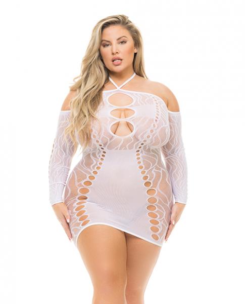 Pink Lipstick Animal Inside Dress White Qn - Click Image to Close