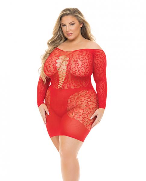 Pink Lipstick Animal Inside Chemise Red Qn - Click Image to Close