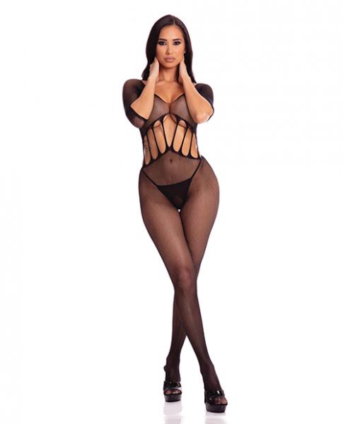 Pink Lipstick Amplify Crotchless Bodystocking Black O/s