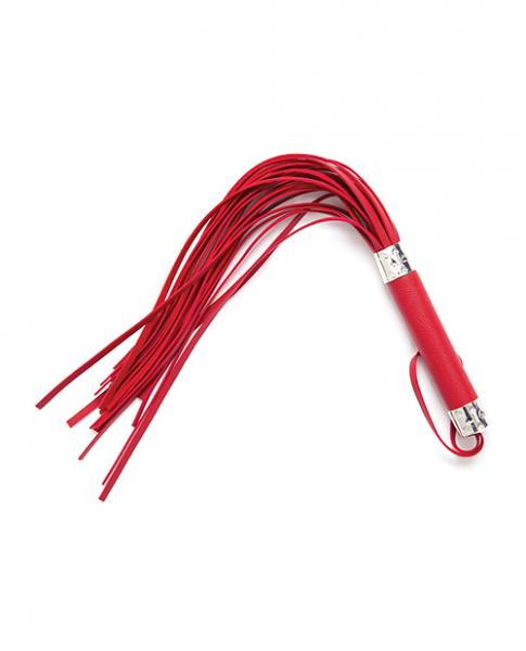 Plesur 18" Vegan Leather Flogger - Red - Click Image to Close