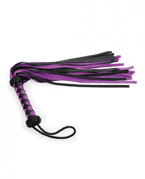 Plesur 22" Leather Flogger - Purple - Click Image to Close