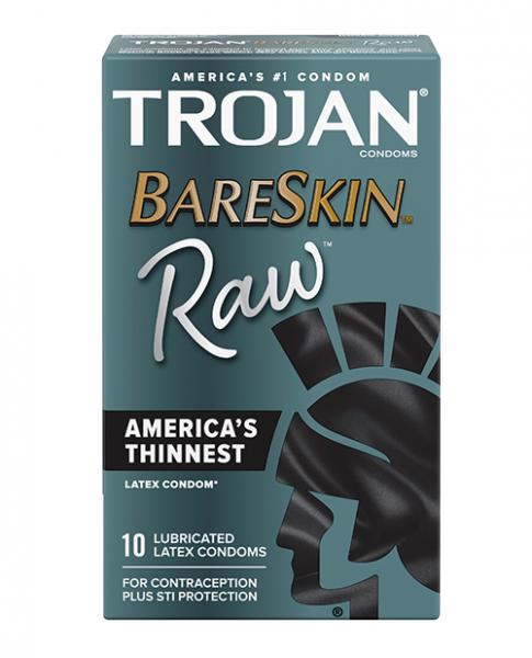 Trojan Bareskin Raw Condom - Pack Of 10 - Click Image to Close